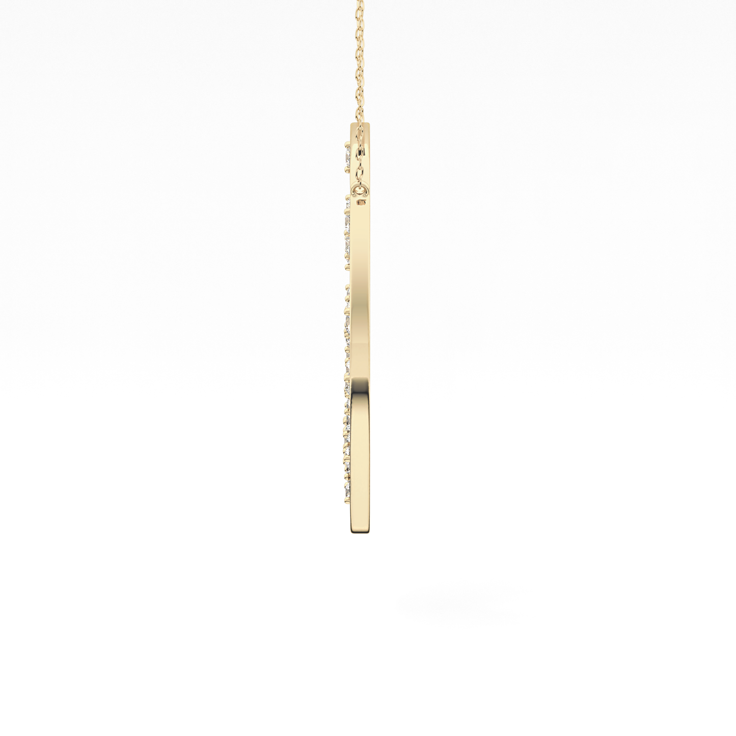 1.5 TCW Emerald Lab Grown Diamond Bezel Necklace