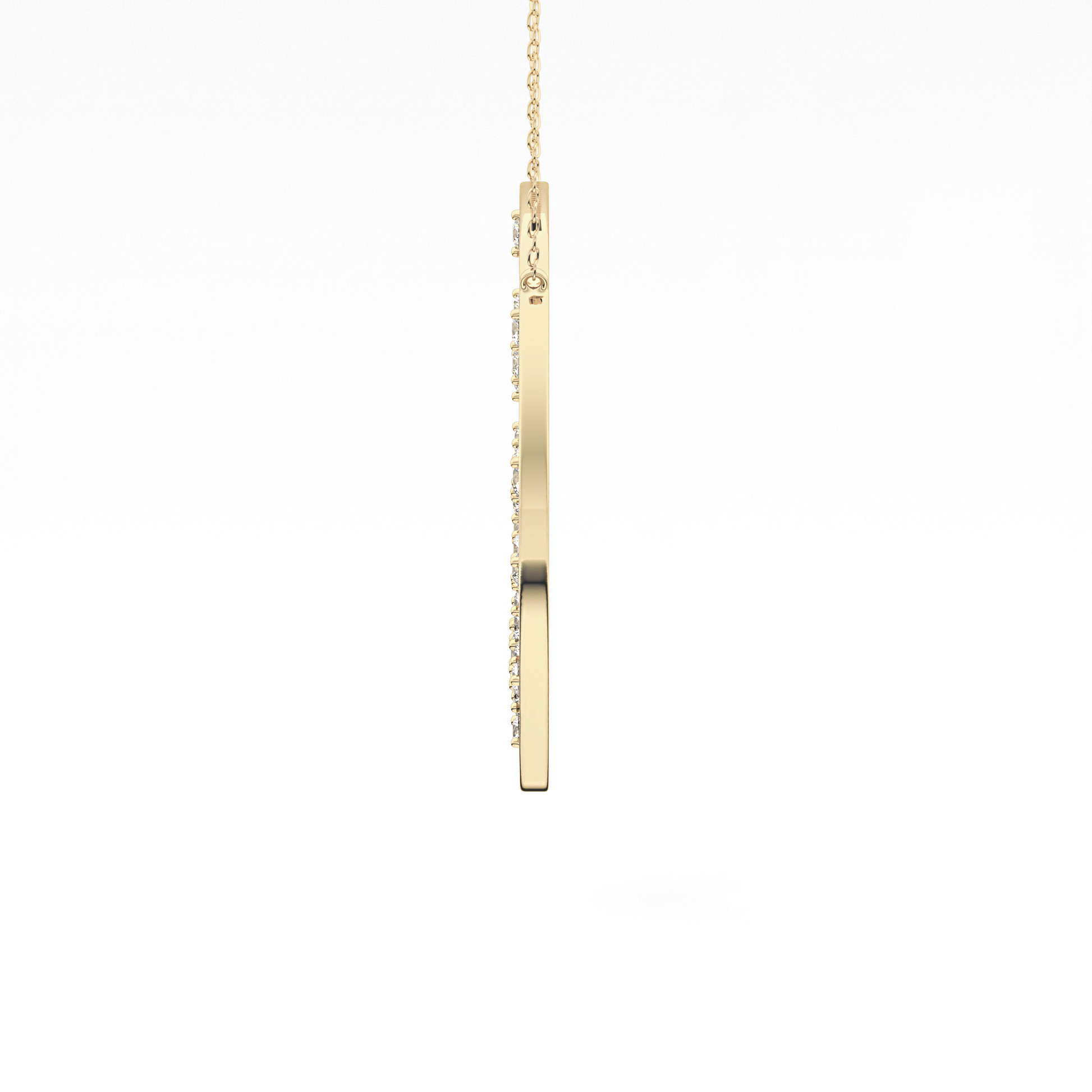1.5 TCW Emerald Lab Grown Diamond Bezel Necklace