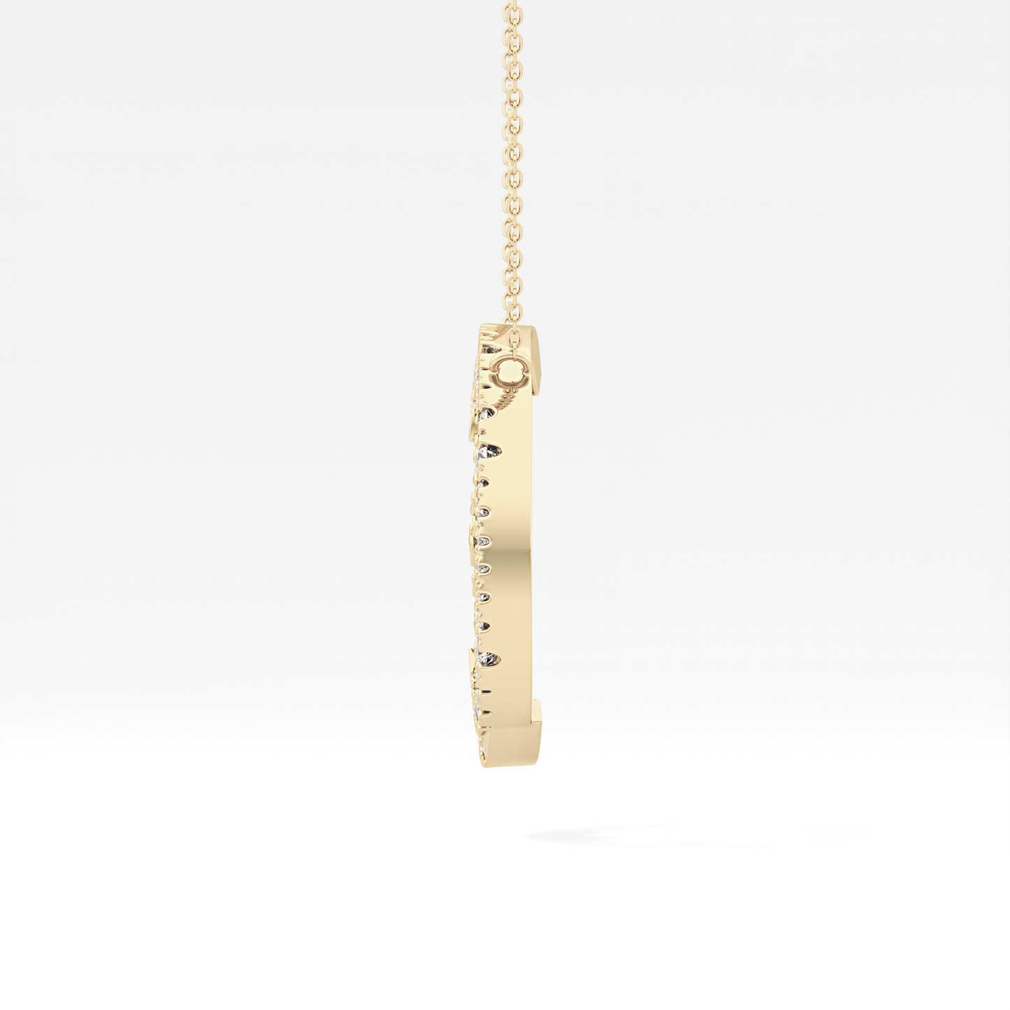 1.5 TCW Emerald Lab Grown Diamond Bezel Necklace