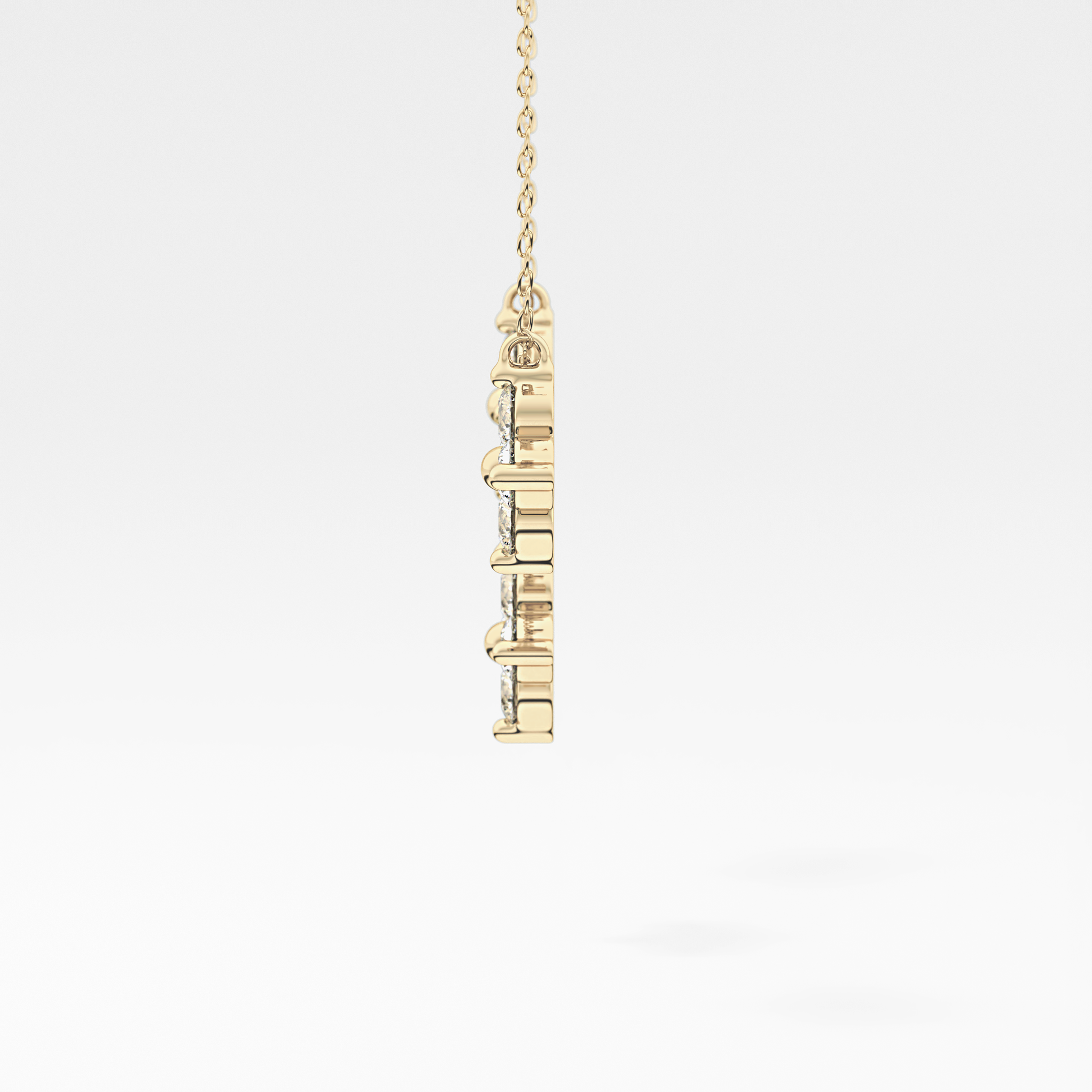 1.5 TCW Emerald Lab Grown Diamond Bezel Necklace