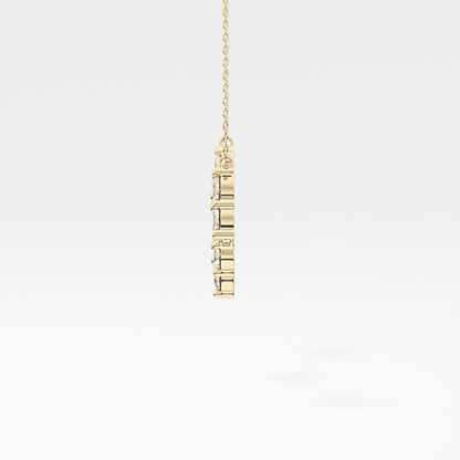 1.5 TCW Emerald Lab Grown Diamond Bezel Necklace