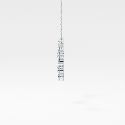 1.5 TCW Emerald Lab Grown Diamond Bezel Necklace