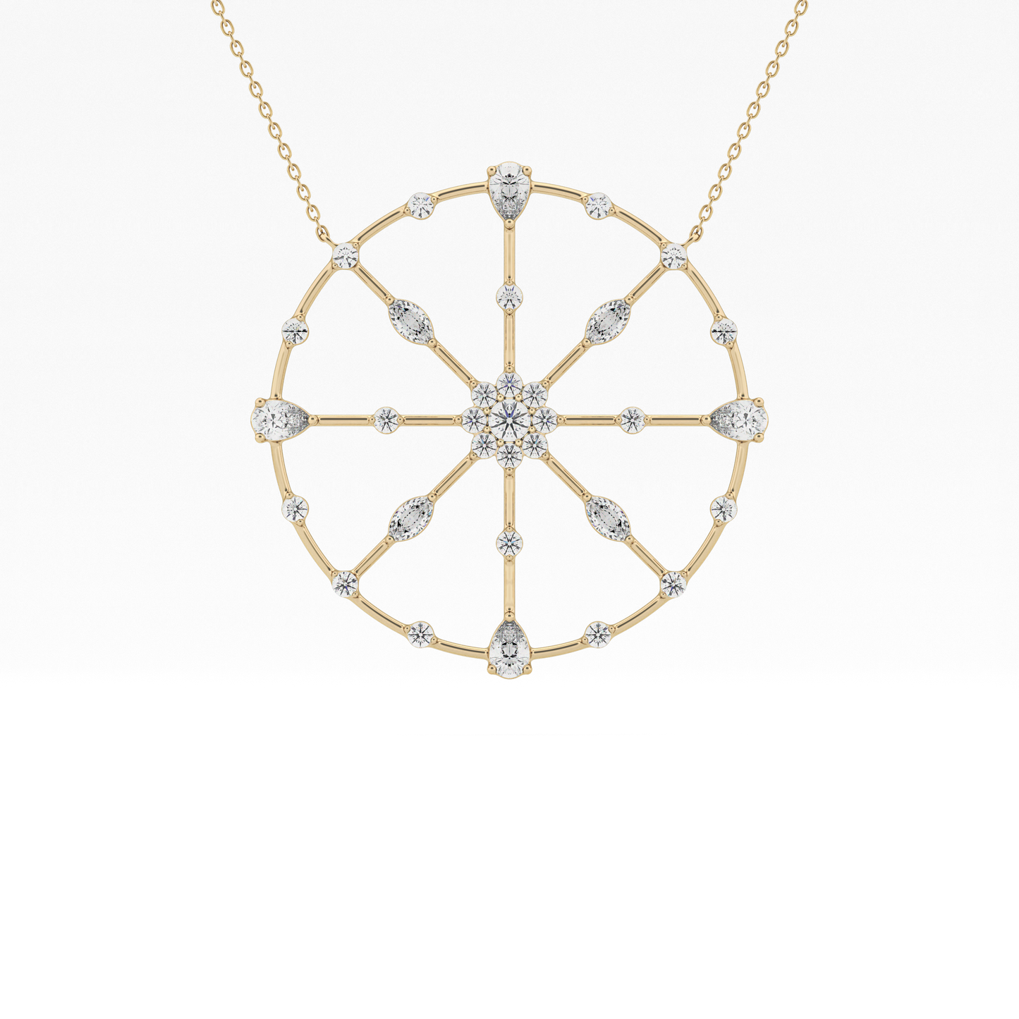 1.5 TCW Emerald Lab Grown Diamond Bezel Necklace