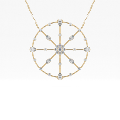 1.5 TCW Emerald Lab Grown Diamond Bezel Necklace