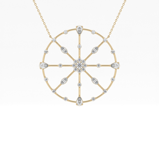 1.5 TCW Emerald Lab Grown Diamond Bezel Necklace