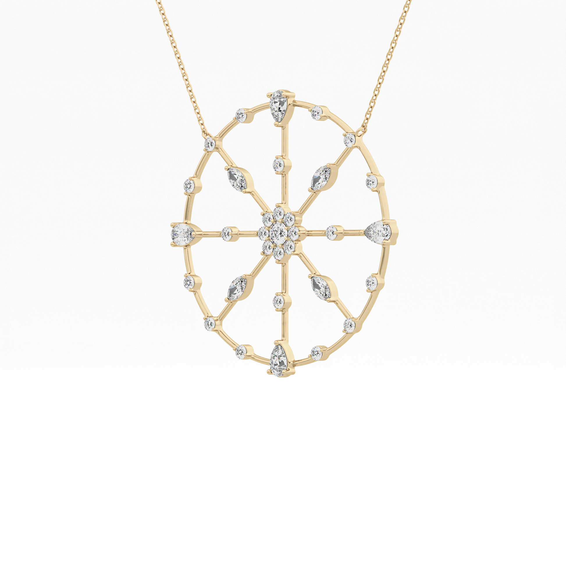 1.5 TCW Emerald Lab Grown Diamond Bezel Necklace