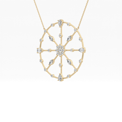 1.5 TCW Emerald Lab Grown Diamond Bezel Necklace
