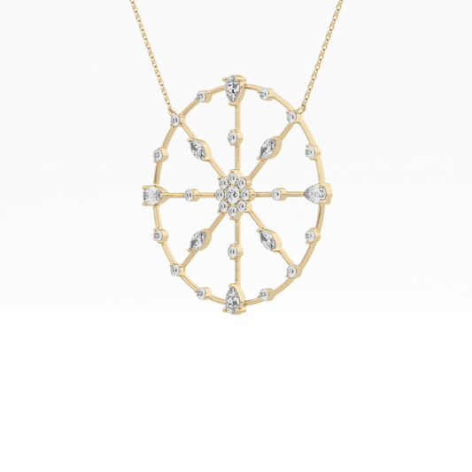 1.5 TCW Emerald Lab Grown Diamond Bezel Necklace