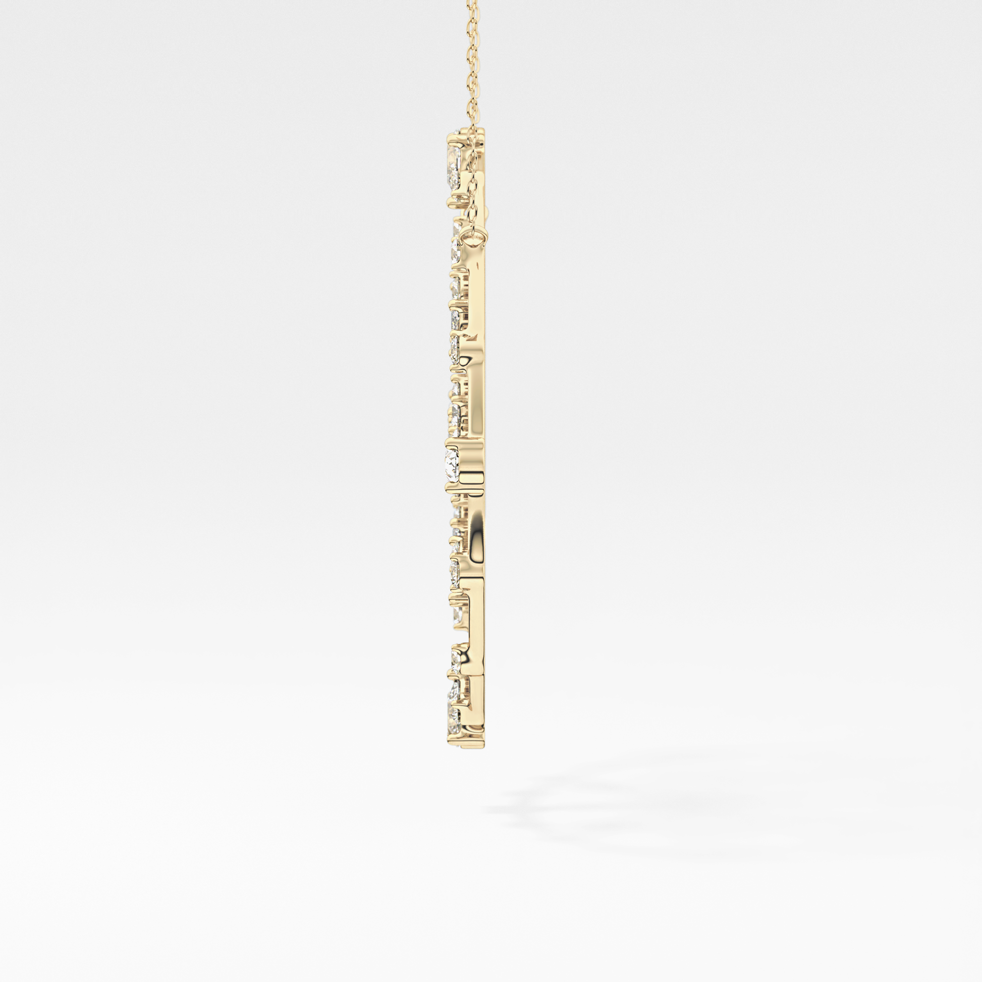 1.5 TCW Emerald Lab Grown Diamond Bezel Necklace