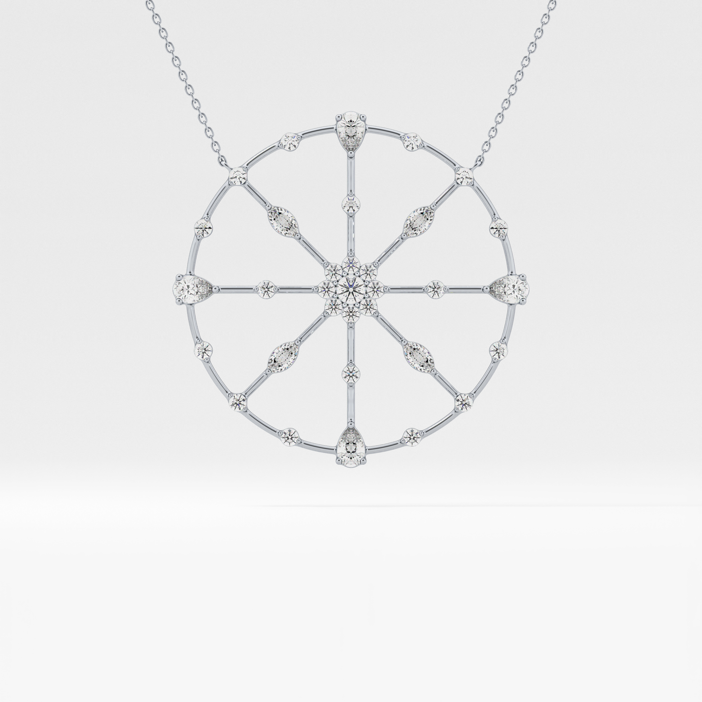 1.5 TCW Emerald Lab Grown Diamond Bezel Necklace