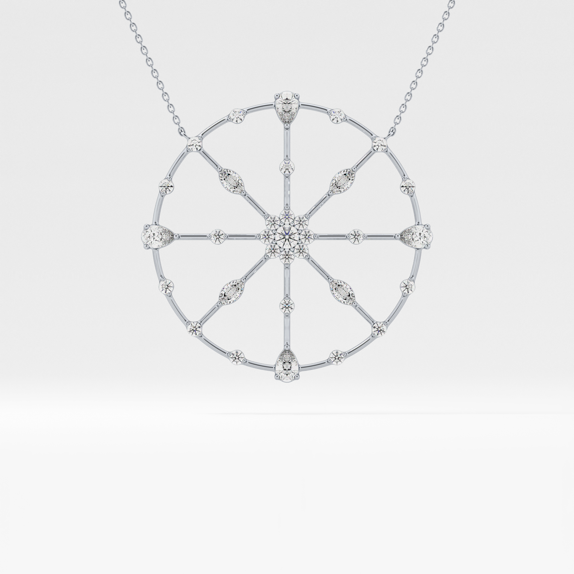 1.5 TCW Emerald Lab Grown Diamond Bezel Necklace