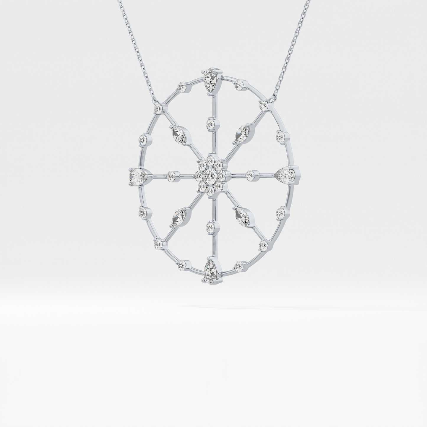1.5 TCW Emerald Lab Grown Diamond Bezel Necklace