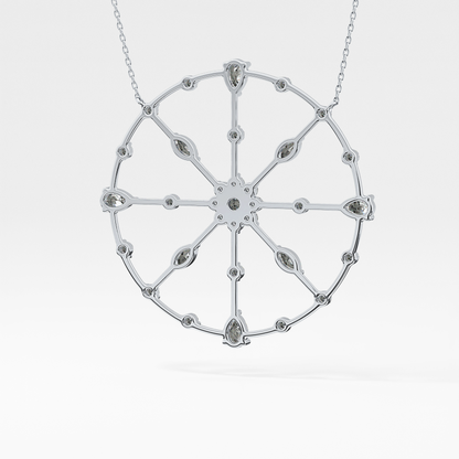 1.5 TCW Emerald Lab Grown Diamond Bezel Necklace