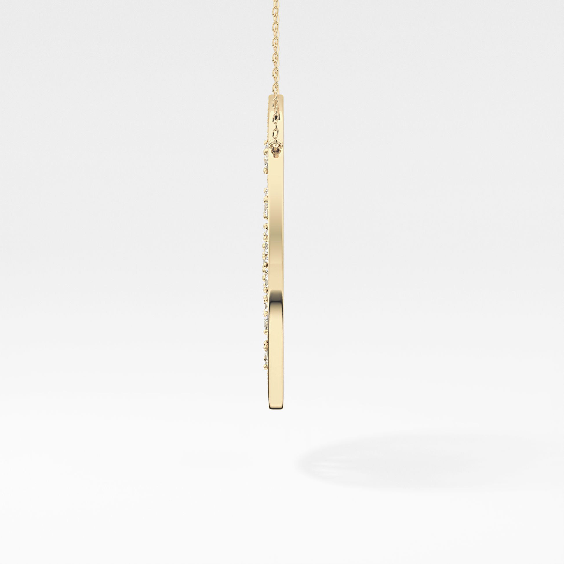 1.5 TCW Emerald Lab Grown Diamond Bezel Necklace