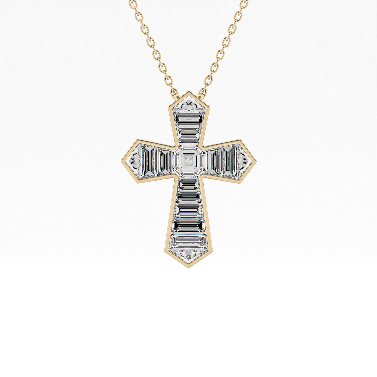 1.5 TCW Emerald Lab Grown Diamond Bezel Necklace