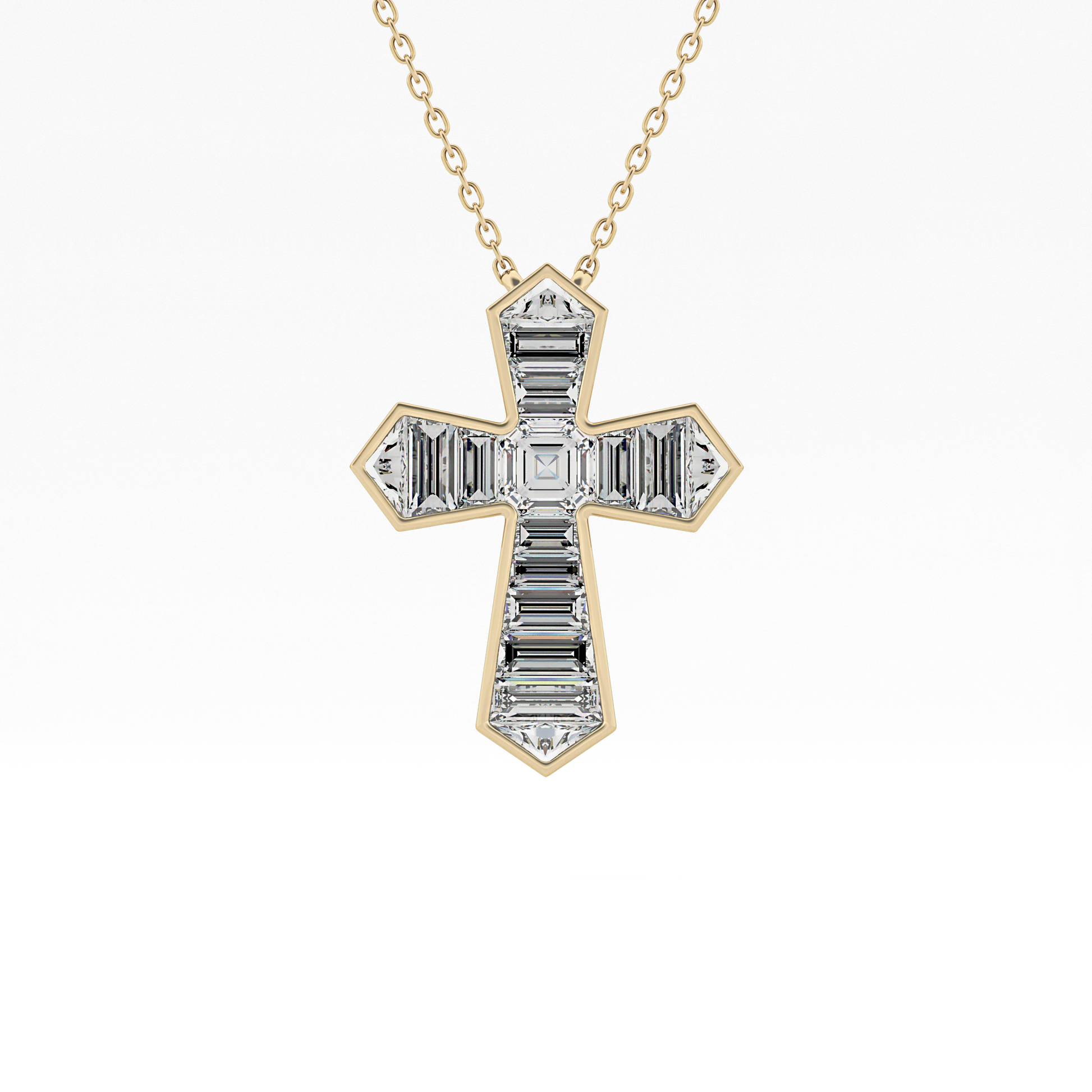 1.5 TCW Emerald Lab Grown Diamond Bezel Necklace