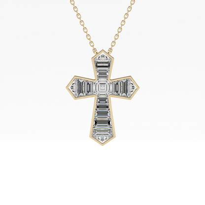 1.5 TCW Emerald Lab Grown Diamond Bezel Necklace