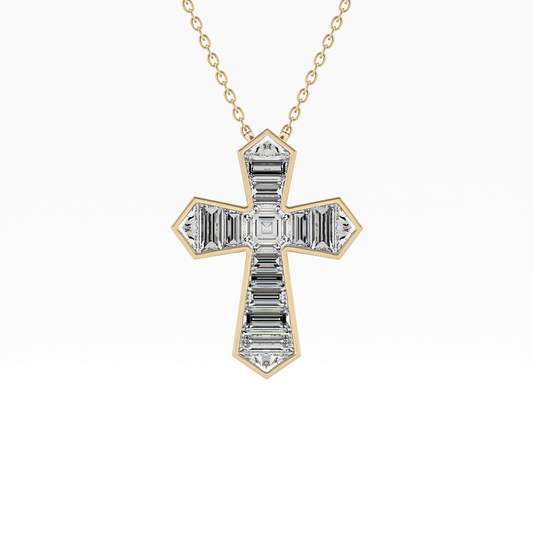 1.5 TCW Emerald Lab Grown Diamond Bezel Necklace