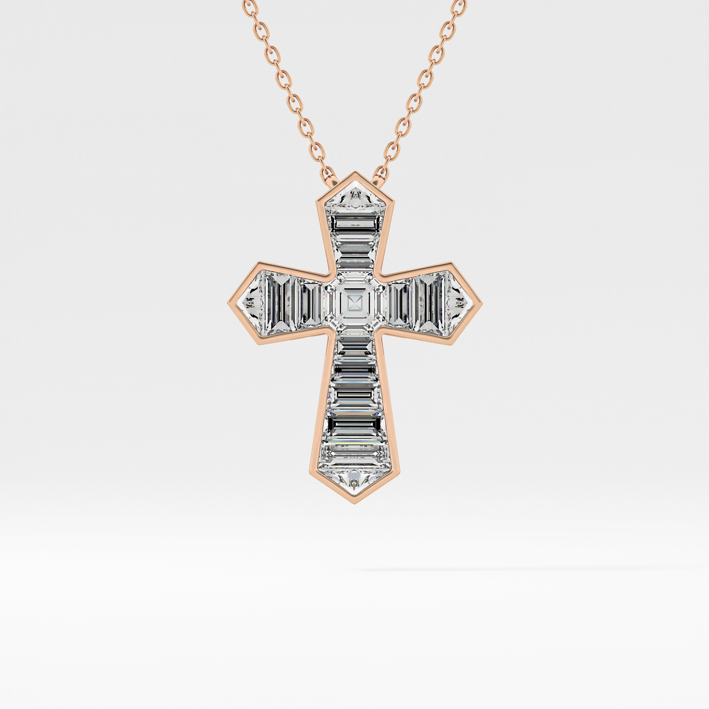 1.5 TCW Emerald Lab Grown Diamond Bezel Necklace