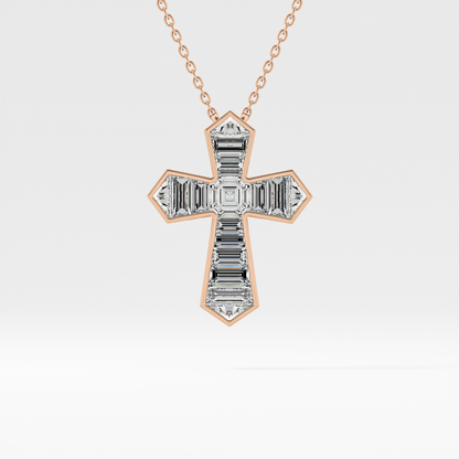 1.5 TCW Emerald Lab Grown Diamond Bezel Necklace