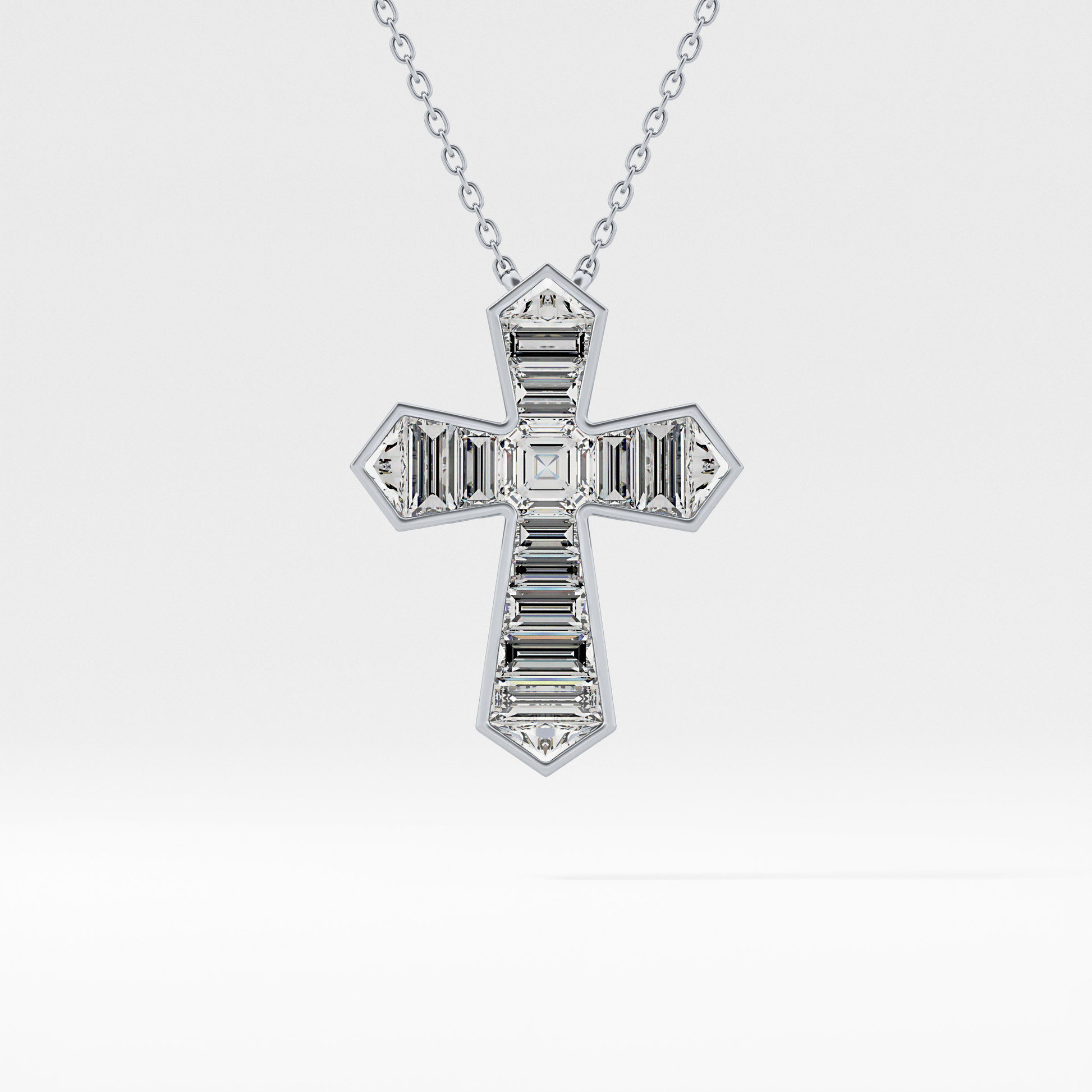 1.5 TCW Emerald Lab Grown Diamond Bezel Necklace