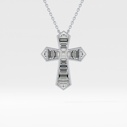 1.5 TCW Emerald Lab Grown Diamond Bezel Necklace