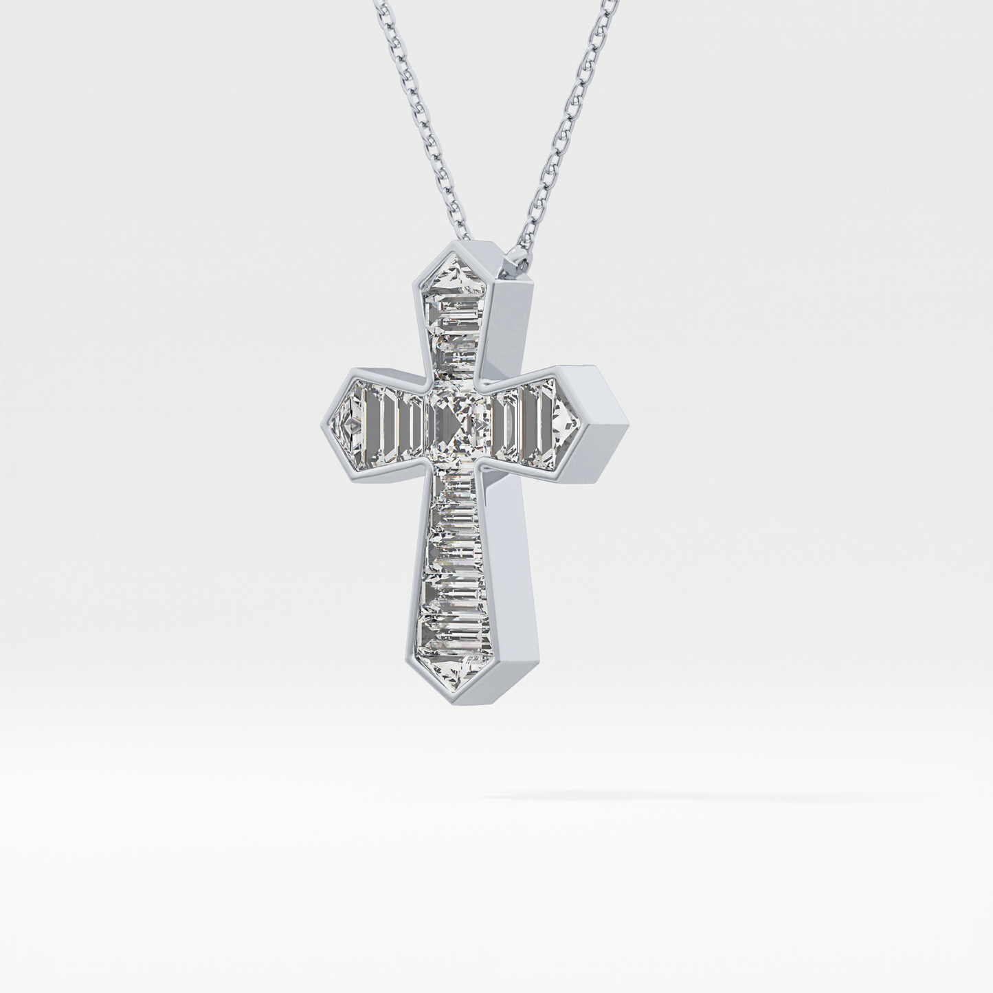 1.5 TCW Emerald Lab Grown Diamond Bezel Necklace