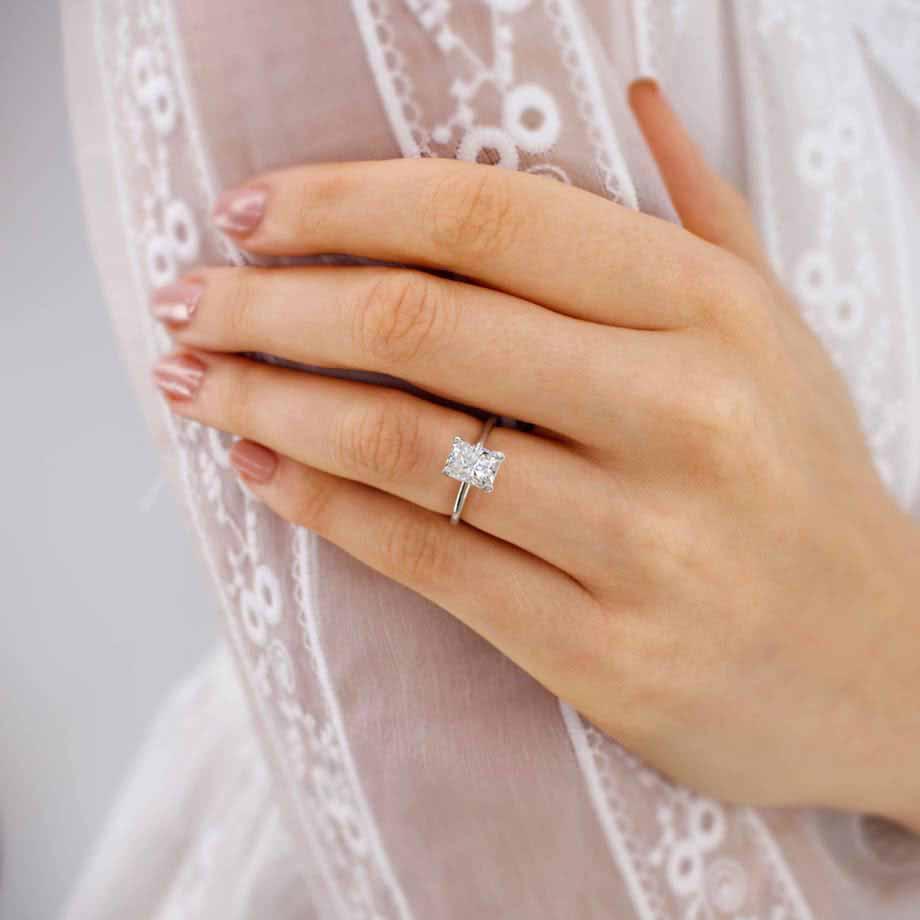 Radiant Solitaire Lab Grown Diamond Engagement Ring