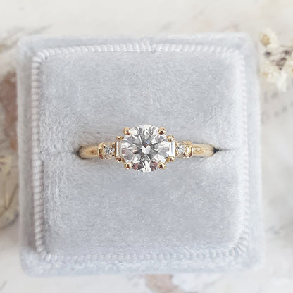 Round Cluster Lab Grown Diamond Engagement Ring
