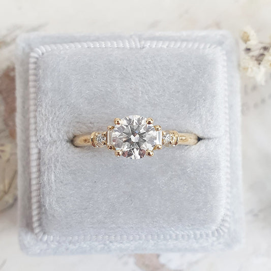 Round Cluster Lab Grown Diamond Engagement Ring