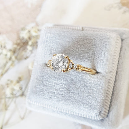 Round Cluster Lab Grown Diamond Engagement Ring