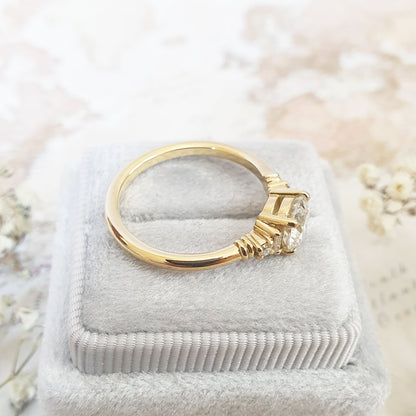 1.0 CT Round Five Stones CVD E/VS1 Diamond Engagement Ring 4