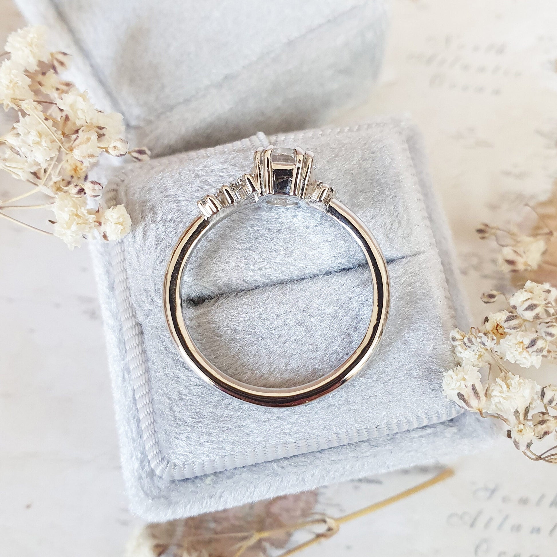 Round Cluster Lab Grown Diamond Engagement Ring