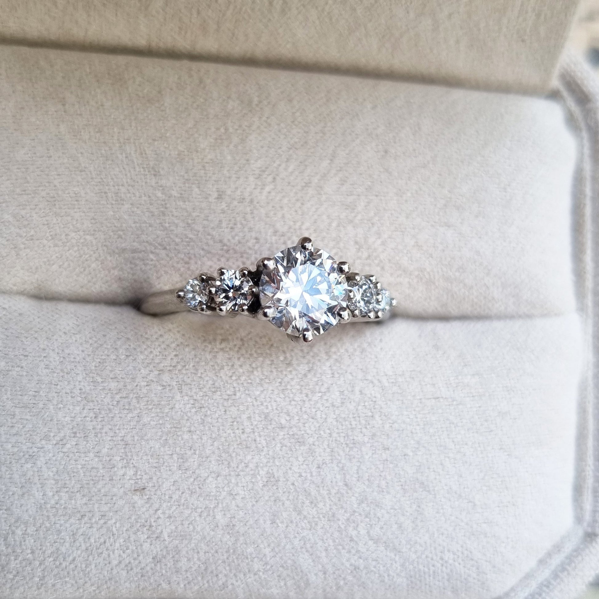 Round Cluster Lab Grown Diamond Engagement Ring