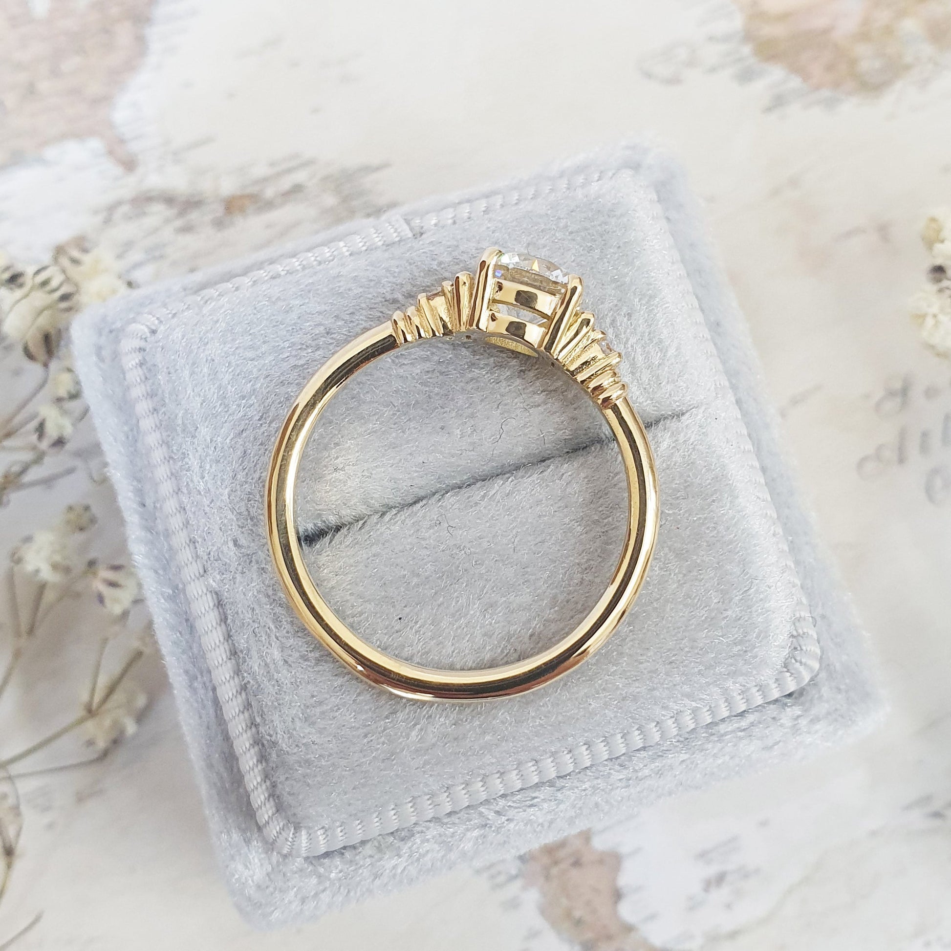 Round Cluster Lab Grown Diamond Engagement Ring