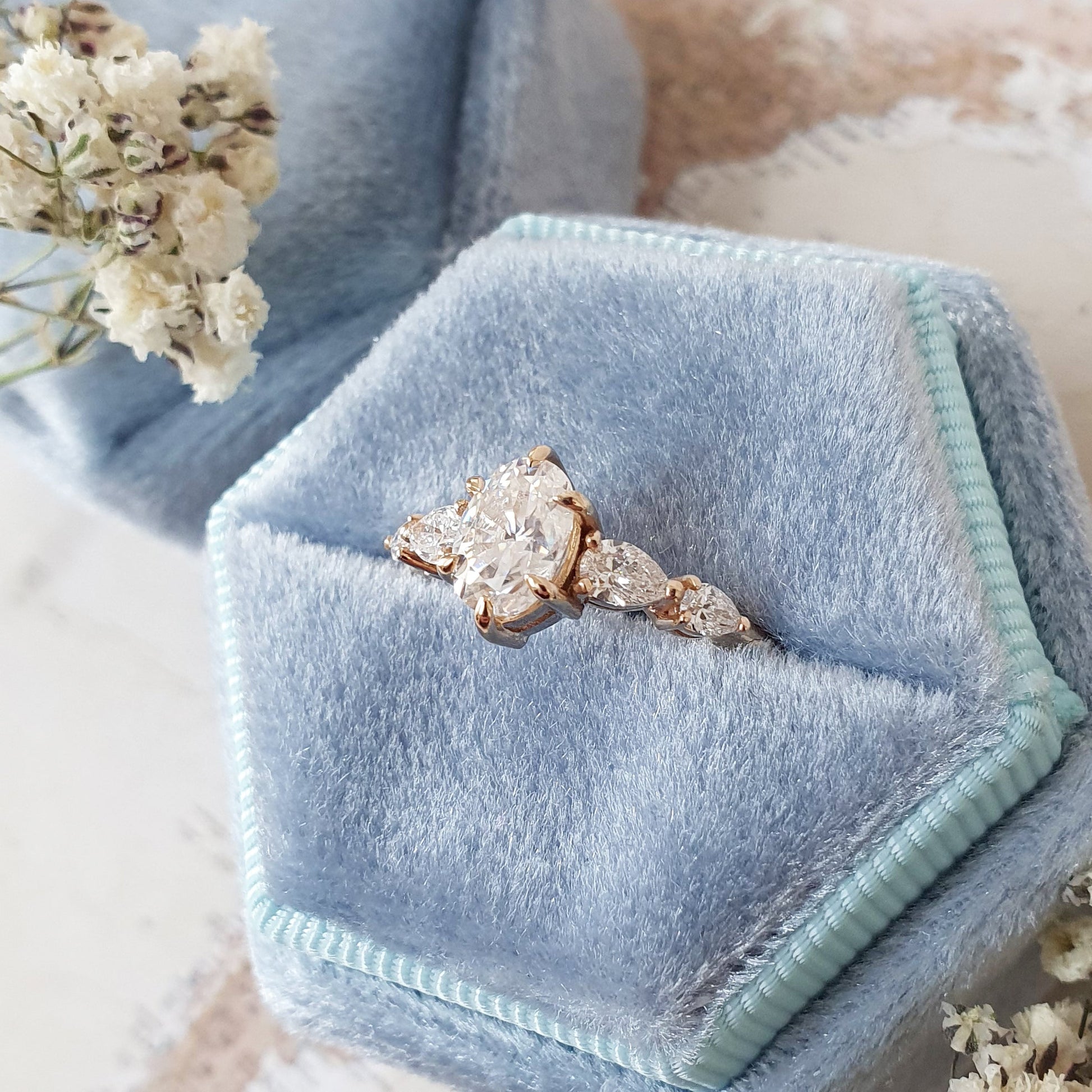 Oval Pave Lab Grown Diamond Engagement Ring