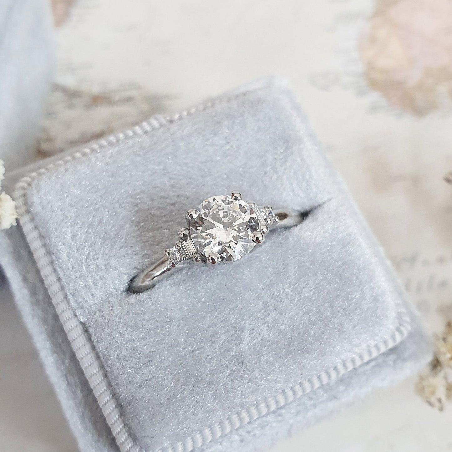 Round Cluster Lab Grown Diamond Engagement Ring