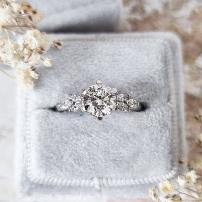 Round Cluster Lab Grown Diamond Engagement Ring