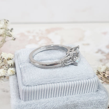 Round Pave Lab Grown Diamond Engagement Ring