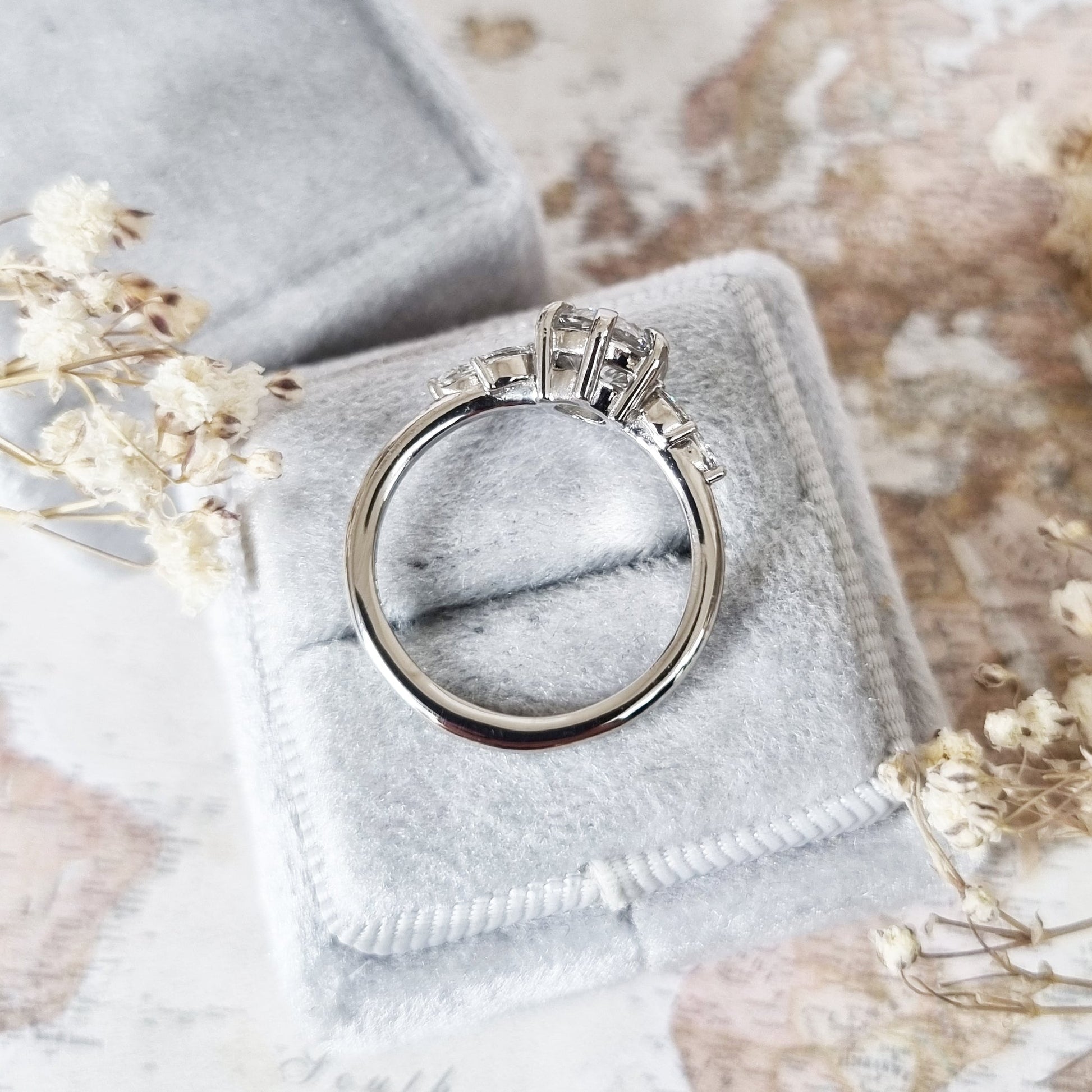 Round Cluster Lab Grown Diamond Engagement Ring