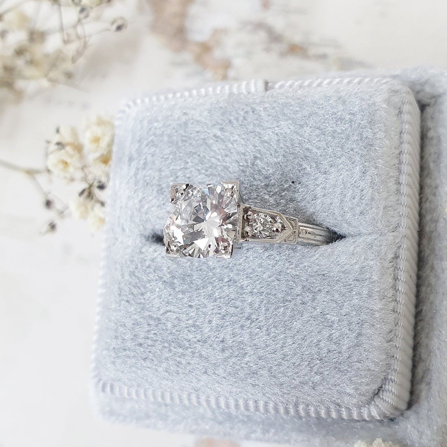Round Pave Lab Grown Diamond Engagement Ring