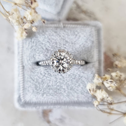 Round Halo Lab Grown Diamond Engagement Ring