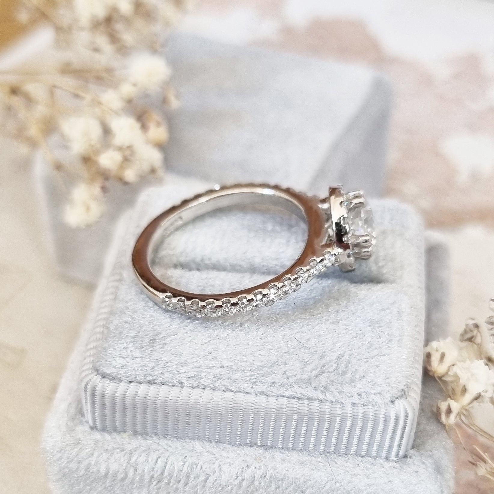 Round Halo Lab Grown Diamond Engagement Ring