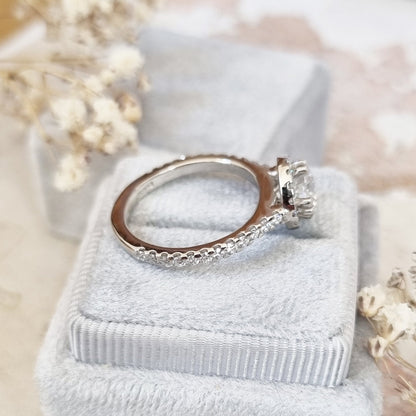 Round Halo Lab Grown Diamond Engagement Ring