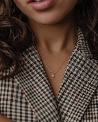 1 CT Round Cut Solitaire Moissanite Necklace