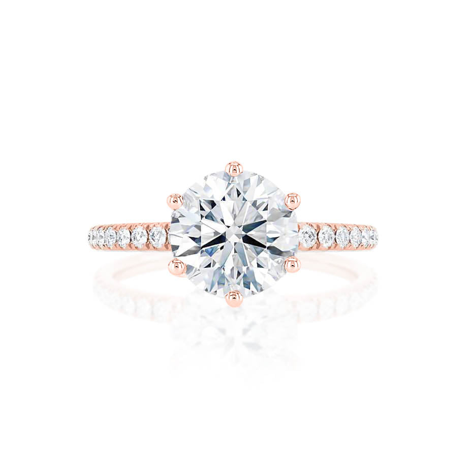 Round Pave Lab Grown Diamond Engagement Ring