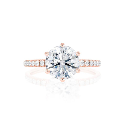 Round Pave Lab Grown Diamond Engagement Ring