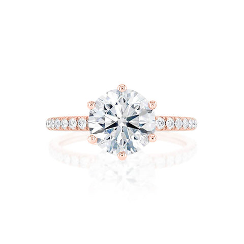 2.20 CT Round Shaped Moissanite Solitaire With Pave Setting Engagement Ring 3