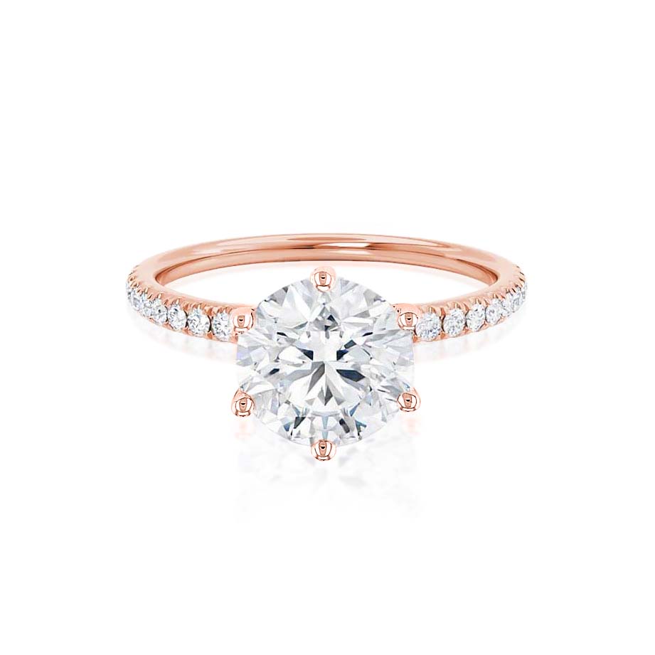 Round Pave Lab Grown Diamond Engagement Ring