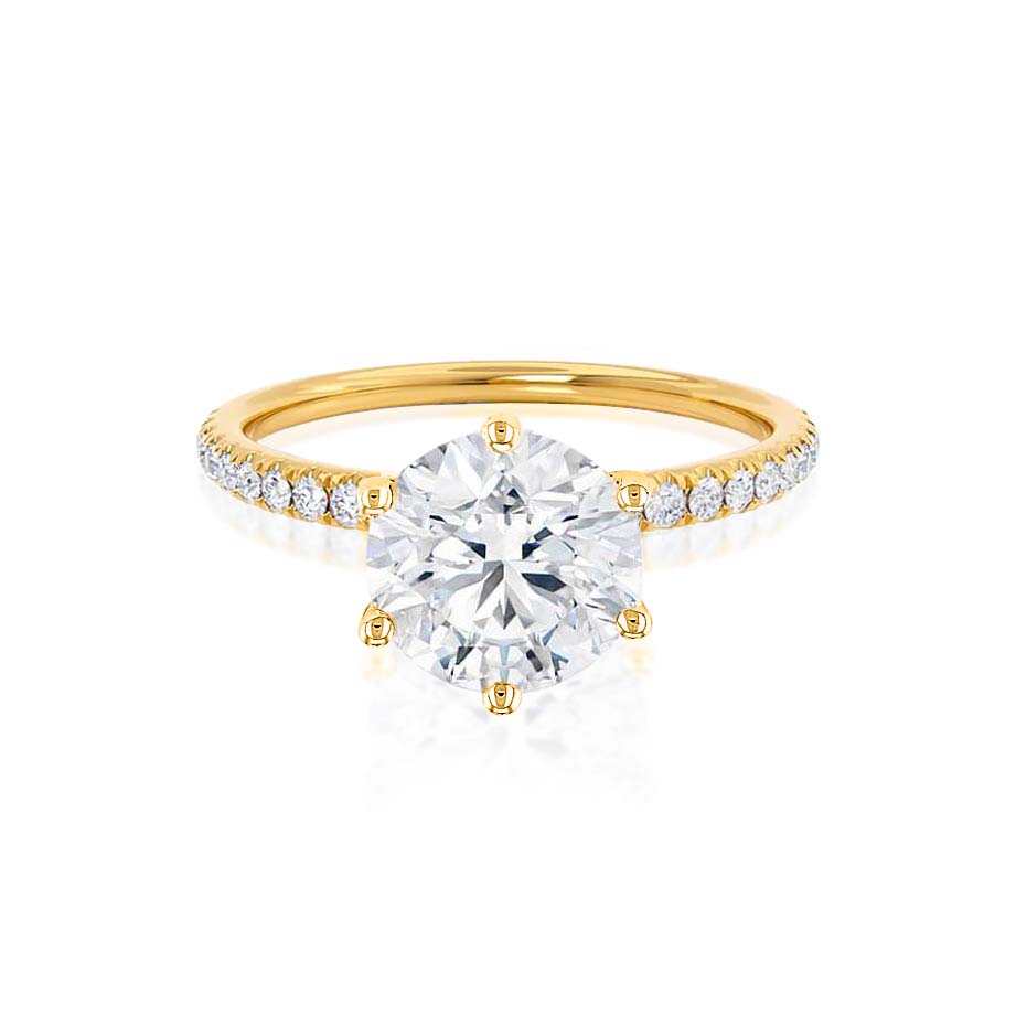 Round Pave Lab Grown Diamond Engagement Ring